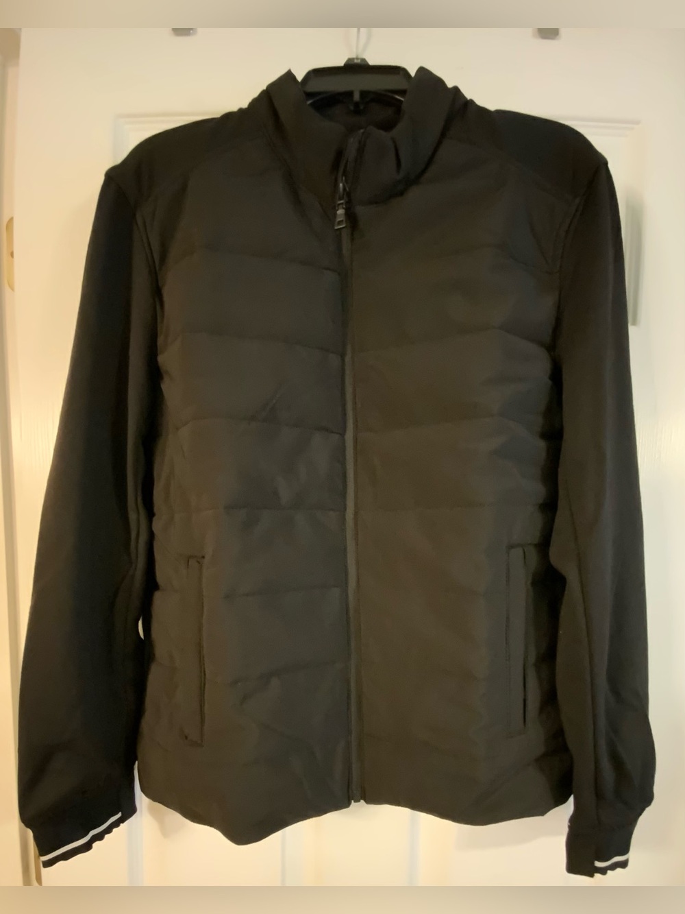 Denim & Flower Men's Black Quilted Zip-Front Jacket